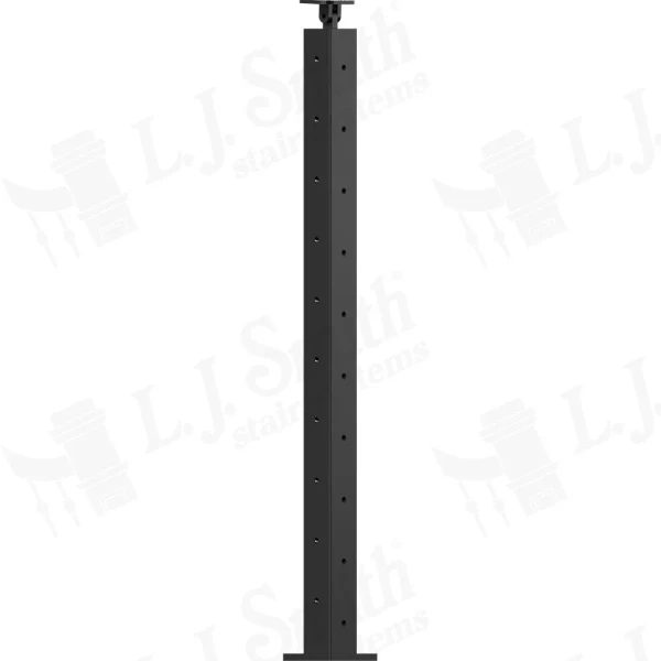 CL-310DL-36 Level Down Left 36 rake to 36 level 2" x 34 3/8" Metal Newel Post. (10 Hole)