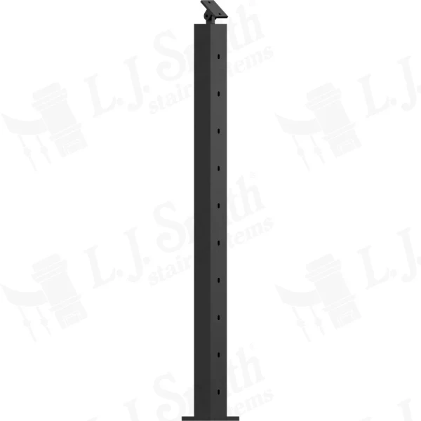 CR-320-36 Low Sheen Black Pass Through Metal 2" Newel Post