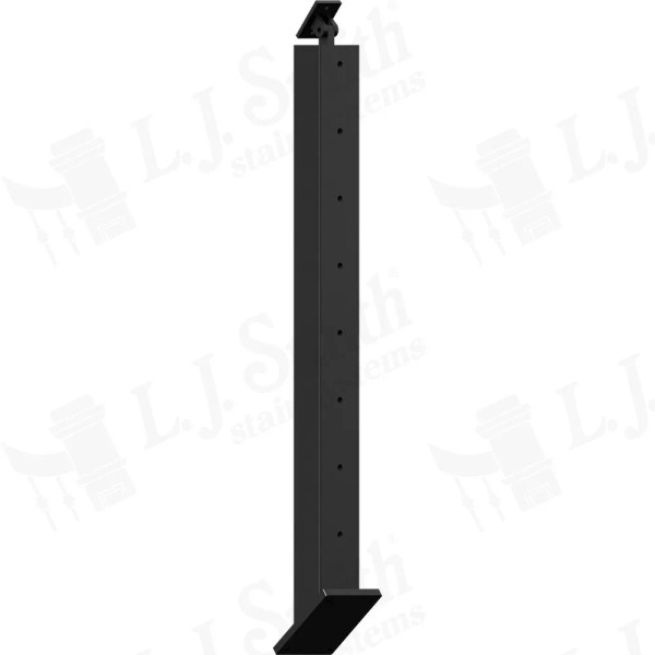 CR-KW310U-36 Low Sheen Black Kneewall Rake Up Metal 2" Newel Post (8 Holes)