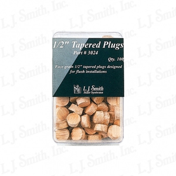 LJ-3024 Hickory 1/2" Tapered Plugs (100 pack)