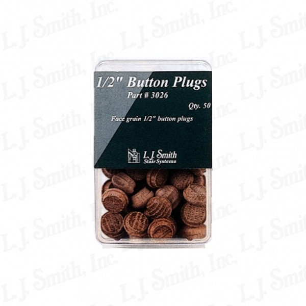 LJ-3026 Walnut 1/2" Button Plugs (50 pack)