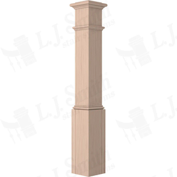 LJ-4092 Beech Plain Box Newel 7 1/2" x 53 1/2"