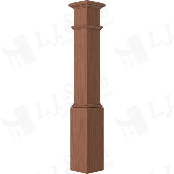 LJ-4092 Cherry Plain Box Newel 7 1/2" x 53 1/2"