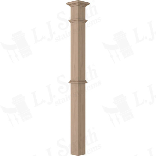 LJ-4392 Poplar Plain Panel Intermediate Box Newel 4 1/4" x 62"