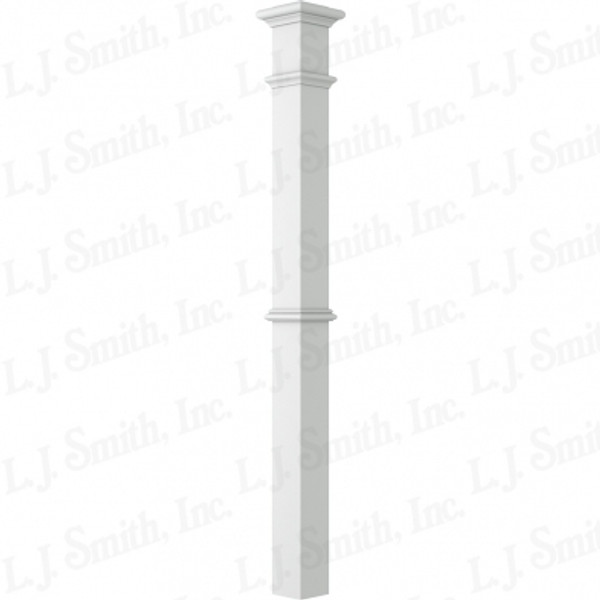 LJ-4392 Primed Plain Panel Intermediate Box Newel 4 1/4" x 62"