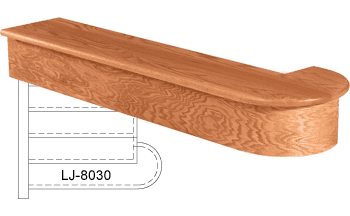 LJ-8030-48 LJ-Smith 48" Starter Step, with 6 1/2" Radius. (Reversible)