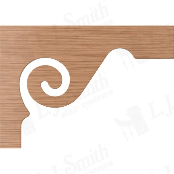 LJ 7029 White Oak Scrolled Stair Bracket