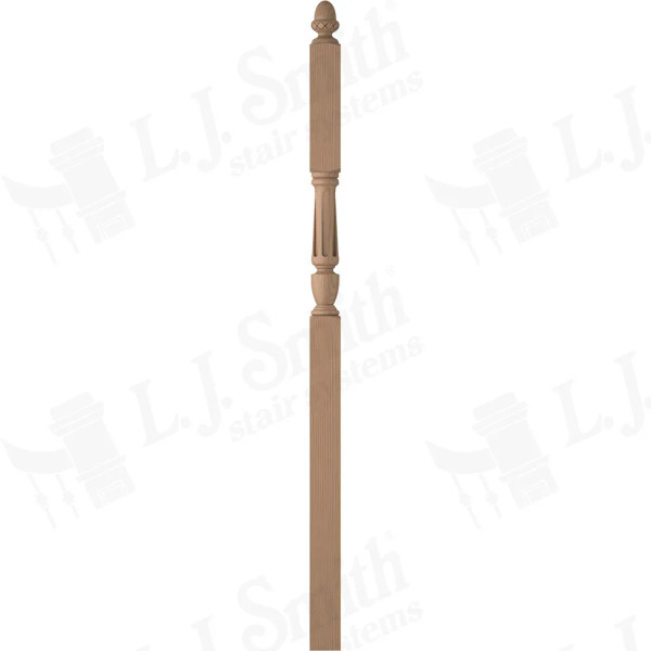 LJF-3046 3 1/2" X 73" Intermediate Landing Fluted Newel