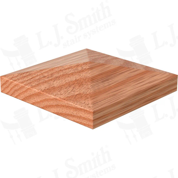 LJ-9301 Red Oak Chamfered Top Plate for Box Newels