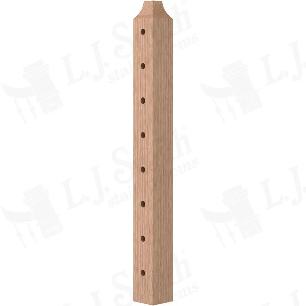 TL-420-39 Level Center 3 1/2" x 37 3/8" Tube System Newel Post (8 Holes)