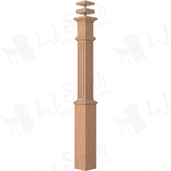 LJF-4491 Fluted 5-1/2-in x 55-in Box Newel