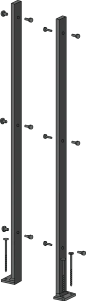 Panel Post Kit Low Sheen Black