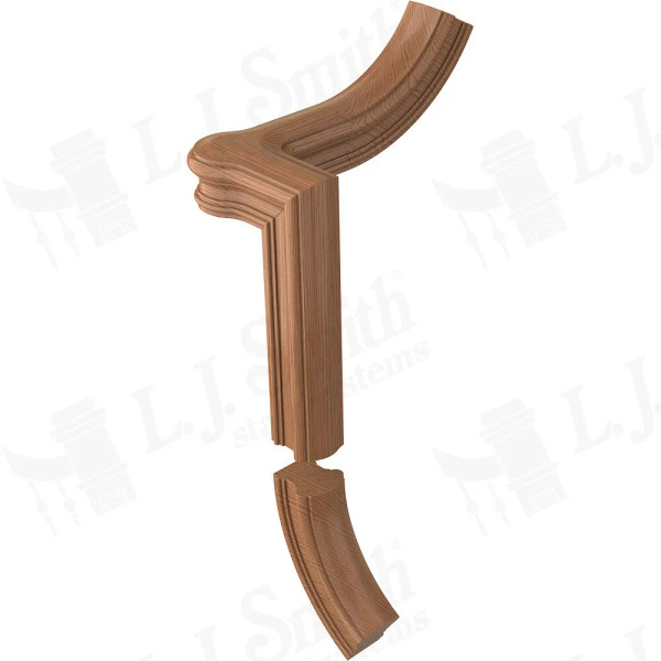 S-7965 White Oak Right Hand Gooseneck 2 Riser With Cap Traditional "S-Line"