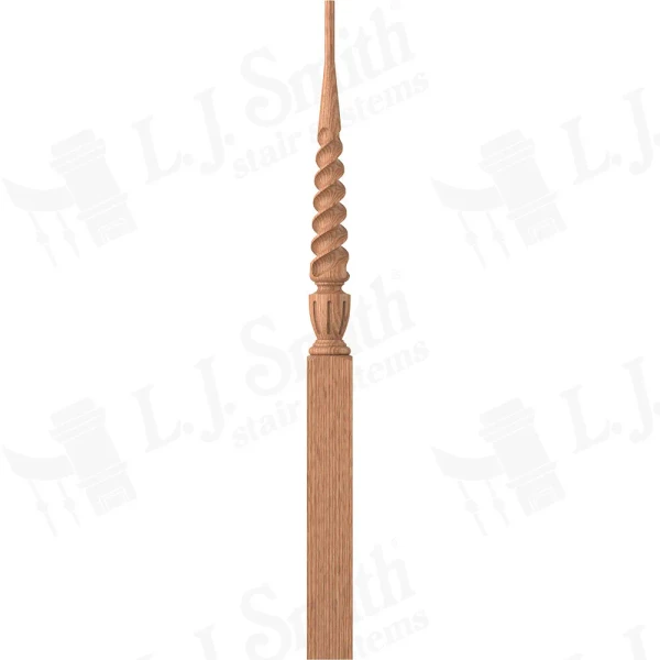 LJT-3013PT  3 1/2" X 43" Twisted Pin Top Newel