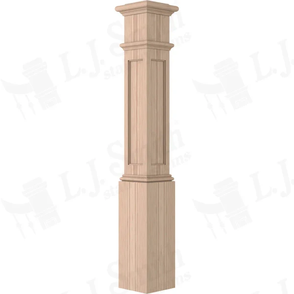 LJ-4094 Hemlock Recessed Panel 7 1/2" X 53 1/2" Box Newel