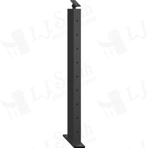 CR-KW320-39 Low Sheen Black  Kneewall Pass Through Metal 2" Newel Post
