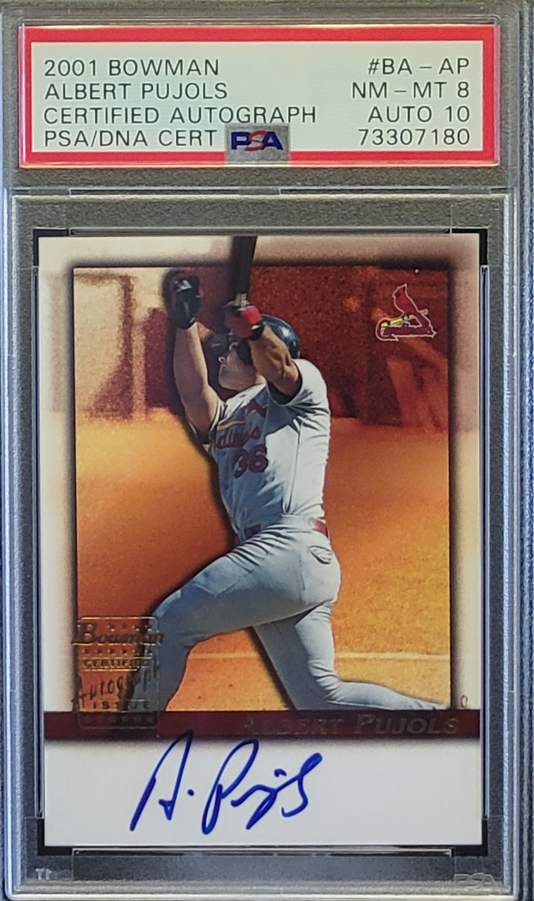 2001 Bowman Certified Autograph BA-AP Albert Pujols PSA 8