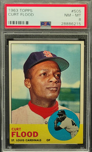 1963 Topps #505 Curt Flood PSA 8