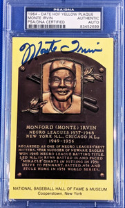 1964 HOF Plaque Monte Irvin auto.