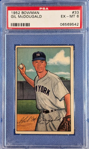 1952 Bowman #33 Gil Mcdougald RC PSA 6