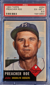 1953 Topps #254 Preacher Roe PSA 6.5