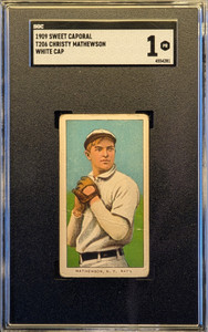 T206 Christy Mathewson (white cap) sweet cap. 150/649 SGC 1