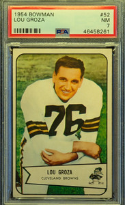 1954 Bowman 52 Lou Groza PSA 7