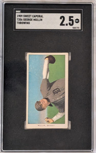 T206 George Mullin (throwing) sweet cap. 150 SGC 2.5
