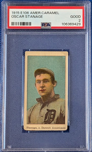 1915 E106 American Caramel Oscar Stanage PSA 2