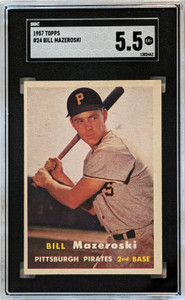 1957 Topps 24 Bill Mazeroski RC SGC 5.5