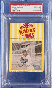 1969 Kahns Wieners Hank Aaron PSA 8