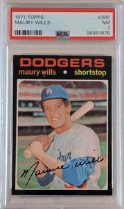 1971 Topps 385 Maury Wills PSA 7