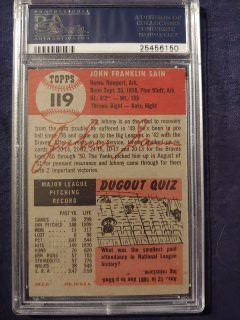 1953 Topps #119 John Sain PSA 4