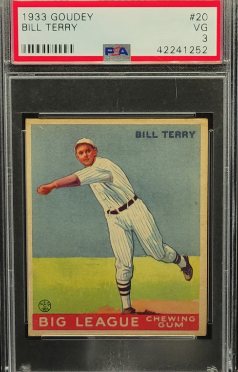 1933 Goudey #20 Bill Terry PSA 3