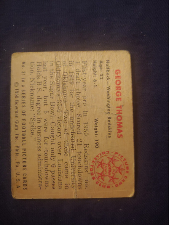 1950 Bowman #31 George Thomas pr