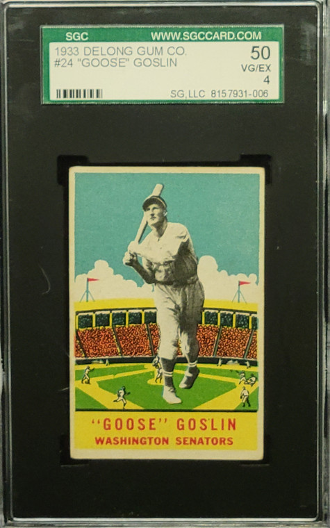 1933 Delong #24 Goose Goslin SGC 50