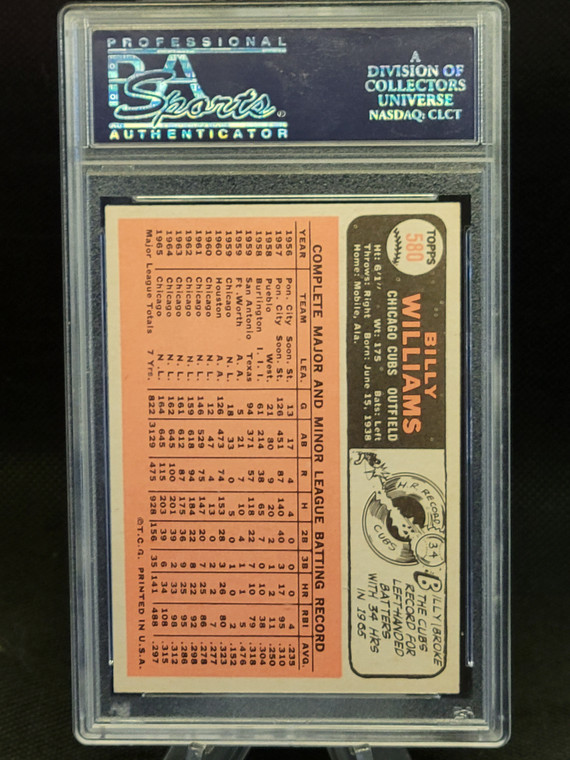1966 Topps 580 Billy Williams PSA 8
