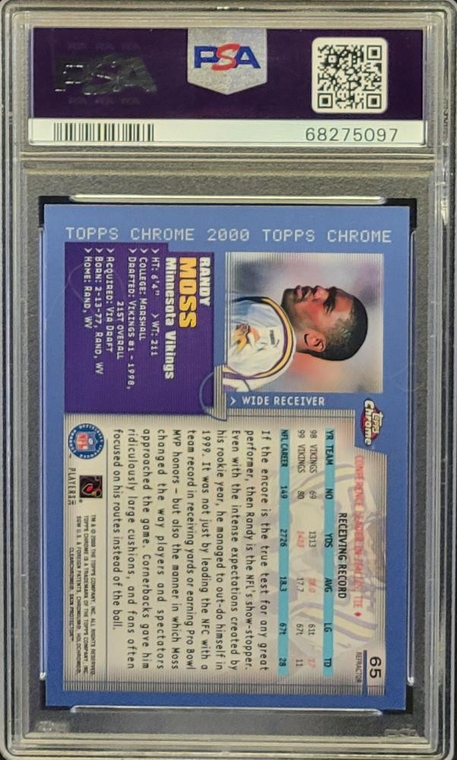 2000 Topps Chrome 65 Randy Moss Refractor PSA 8