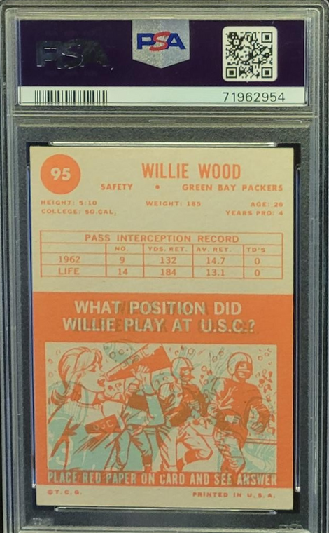 1963 Topps 95 Willie Wood RC PSA 6