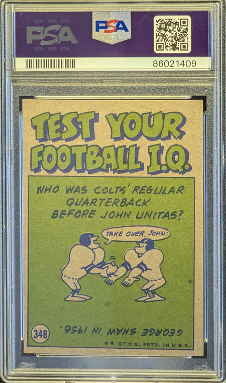 1972 Topps 348 George Blanda PSA 8