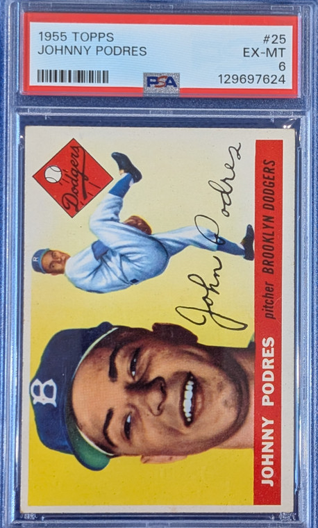1955 Topps 25 Johnny Podres PSA 6