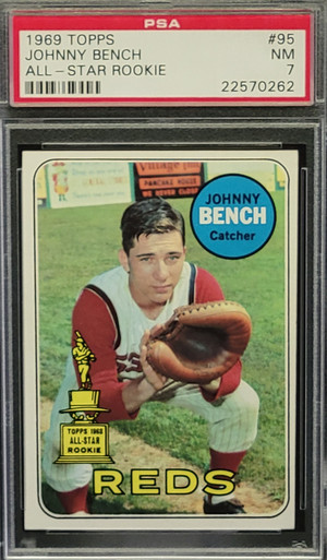 WRAPPED CANVAS 1969 Johnny Bench Topps 95 Baseball Card 