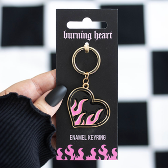 Burning Heart Keyring