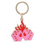 Flaming Dice Keyring