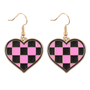 Checkerboard Heart Earrings