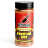 A front shot of the Butcher BBQ Premium BBQ Rub (13 oz.) on a white background.
