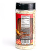 A front shot of the Texas Style Steak and brisket Rub 14 oz. on a white background. Show it's Nutrient facts and ingredients.