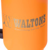 Close-up of the Engraved Walton's logo on the tumbler