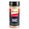 A shaker of Salmon Grill Seasoning from Excalibur