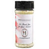 Ingredient list and website (steaksfortroops.com) on a shaker of A.A.B.B. Superior Steak Seasoning